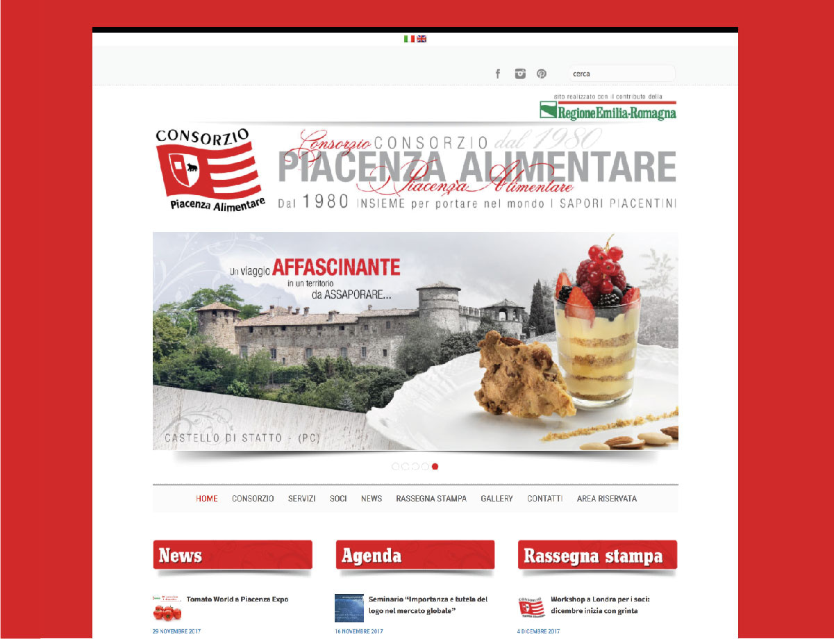 Consorzio Piacenza Alimentare, riorganizzazione dei contenuti testuali e visivi